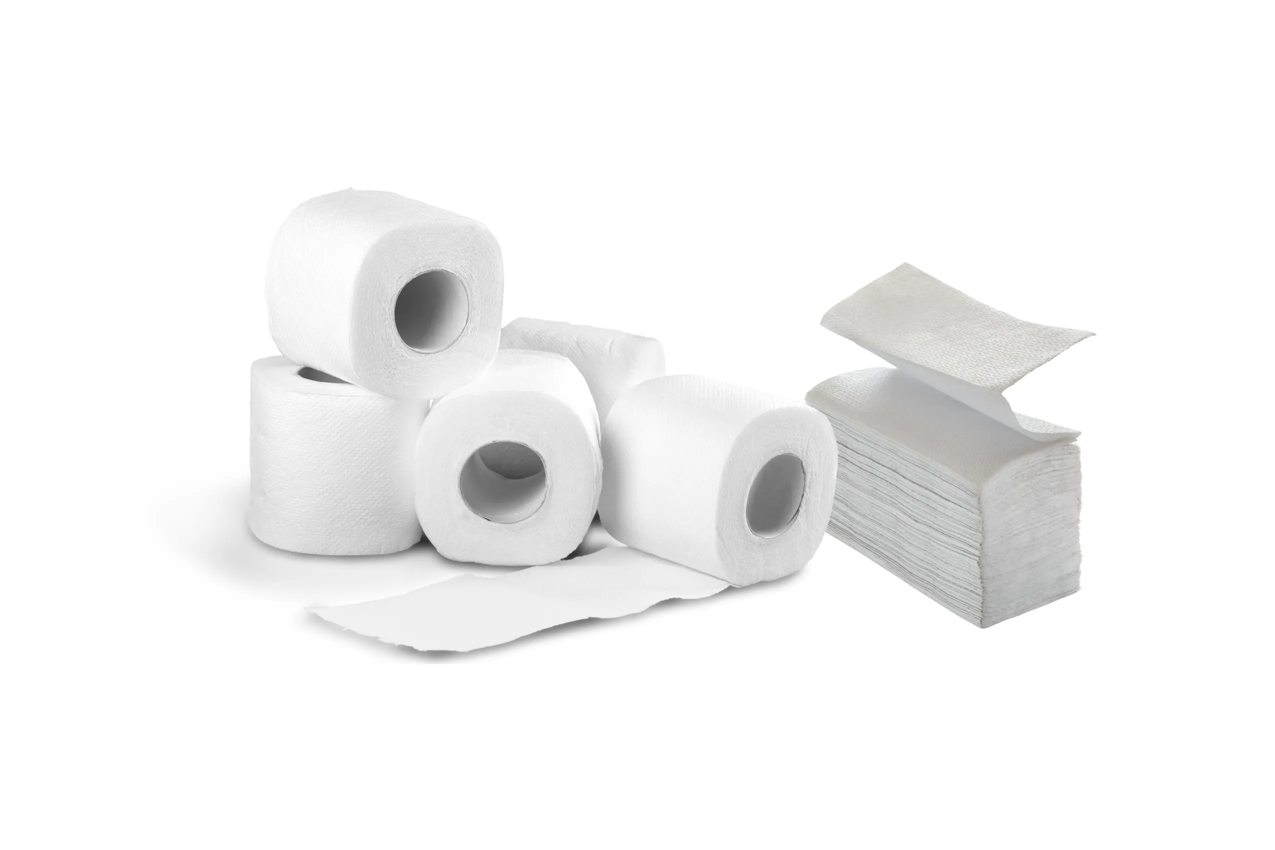Papéis para toalha, higiênico e bobinas