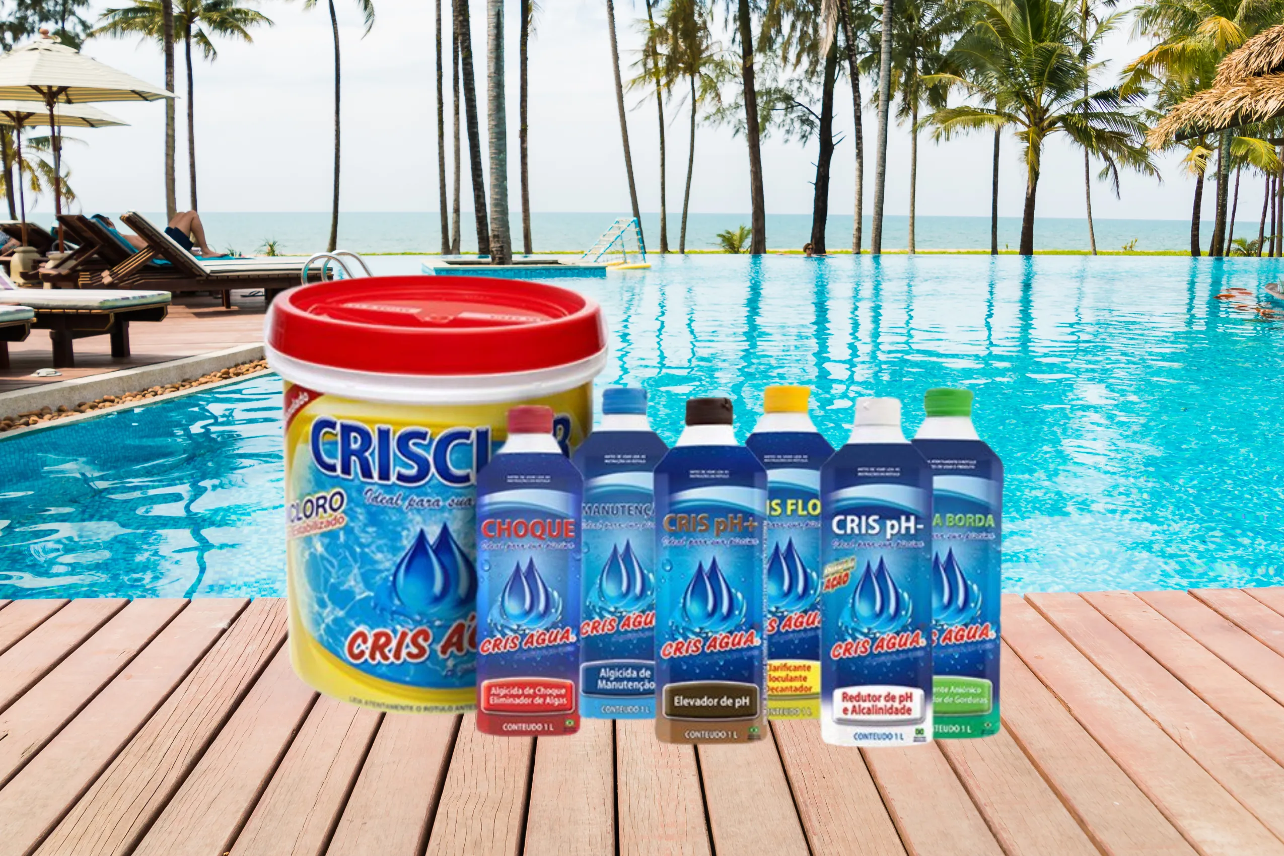Produtos químicos para tratamento de piscina